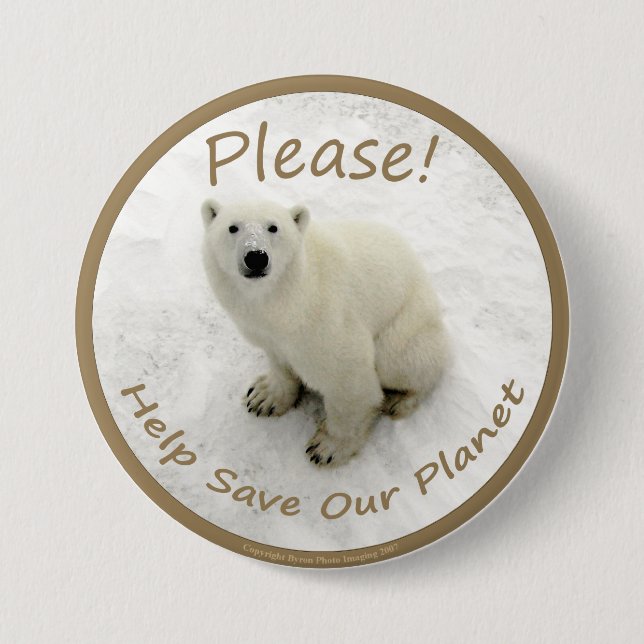 Eisbär-Knopf Button (Vorderseite)