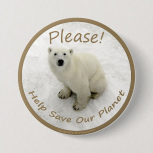 Eisbär-Knopf Button