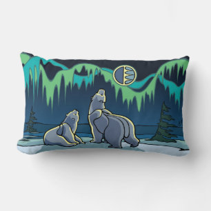Eisbär-Kunst-Kissen First Nations Bären-Kissen Lendenkissen