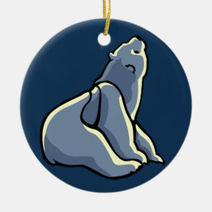 Eisbar-Kunst-Ornament-Bär-Andenken-Bär-Geschenke Keramik Ornament