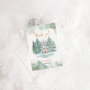 Eisbar-Minimalist-Winter-Baby-Party Dankeskarte