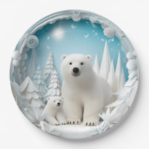 Eisbär mit Jungtier Arktischer Ozean Weiß Winter