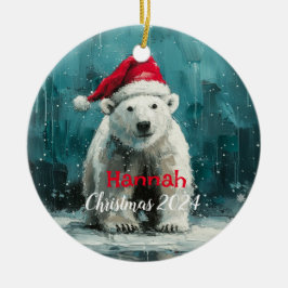 Eisbär mit Santa Cap Ornament