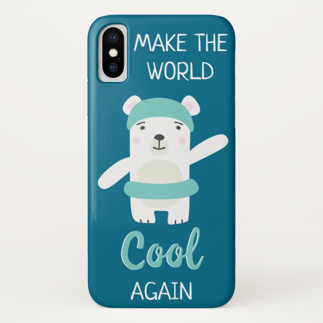 Eisbär mit schwimmendem Ring Klimawandel Case-Mate iPhone Hülle (Rückseite)