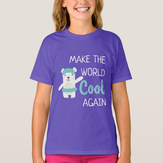 Eisbär mit schwimmendem Ring Klimawandel T-Shirt (Vorderseite)