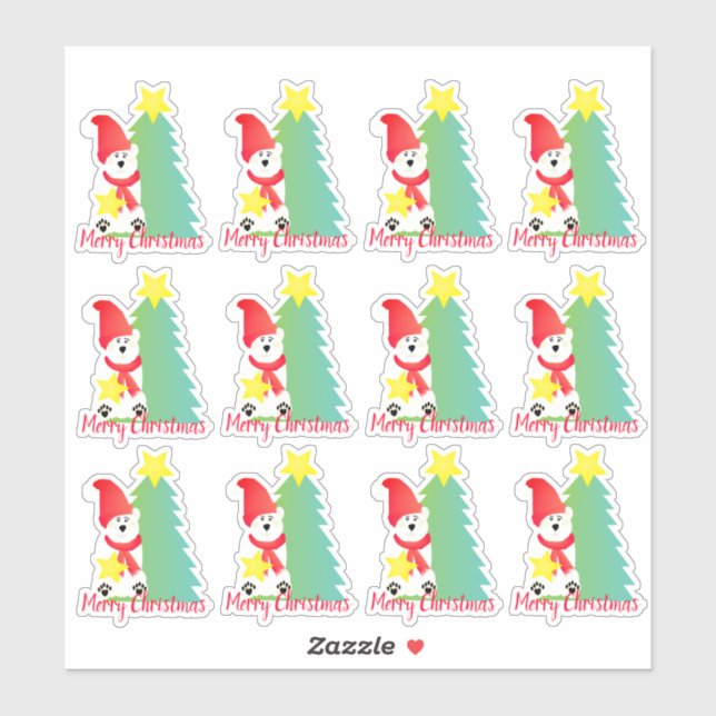 Eisbär Niedlich Aufkleber (Blatt)