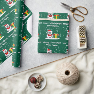 Eisbär-Paketlieferung personalisiertes Weihnachten Geschenkpapier