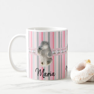 Eisbär-Pastell-Streifen-Tasse Kaffeetasse