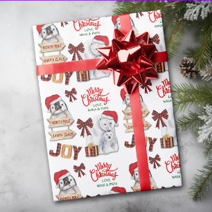 Eisbär Pinguin Nordpol Santa Schild Geschenkpapier