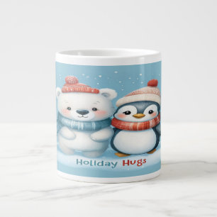 Eisbär, Pinguin, Urlaubsfreunde, gemütlicher Winte Jumbo-Tasse