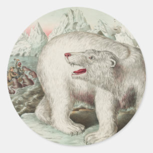 Eisbär-Plakat-runder Aufkleber