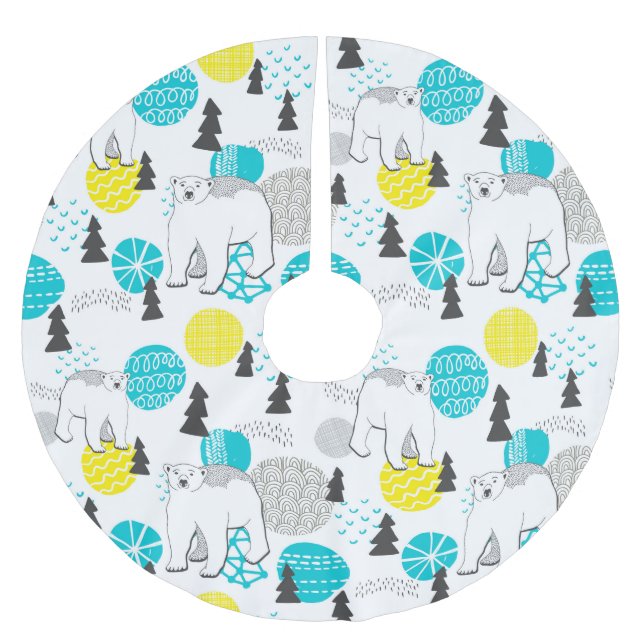 Eisbär Polyester Weihnachtsbaumdecke (Vorderseite)