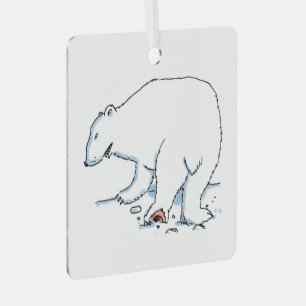 Eisbar quadratischer Metallschmuck Ornament Aus Metall