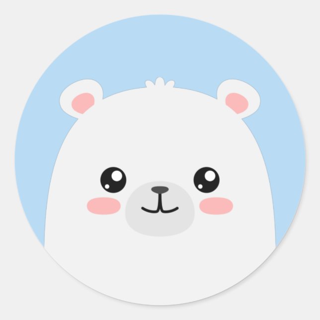 Eisbär Runder Aufkleber (Vorderseite)