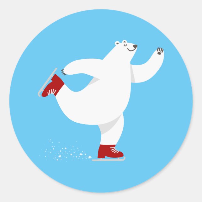 Eisbär Runder Aufkleber (Vorderseite)