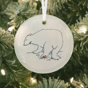 Eisbar runder Glas-Schmuck Ornament Aus Glas