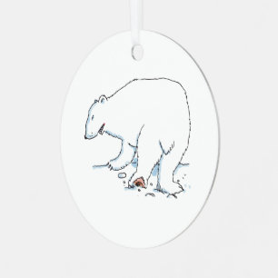 Eisbar rundes Metallornament Ornament Aus Metall