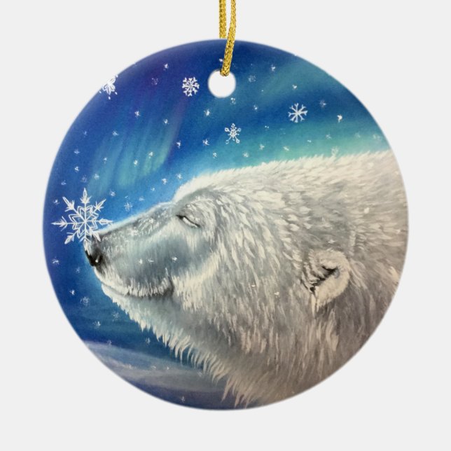 Eisbär Schneeflocken Ornament (Vorne)