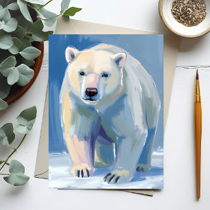 Eisbär Schönes Tier Gemälde Postkarte