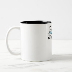 Eisbär Schwarzbär mit Gesichtsmaske süß lustig Zweifarbige Tasse