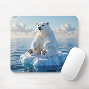 Eisbär schwebt auf einer Eisscholle Mousepad