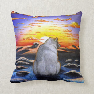 Eisbär-Sonnenuntergang-Kissen Kissen