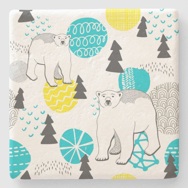 Eisbär Steinuntersetzer (Vorderseite)