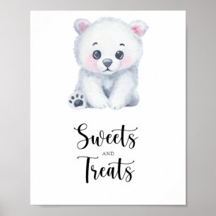 Eisbär - Süßigkeiten und Leckereien Baby Shower Po Poster