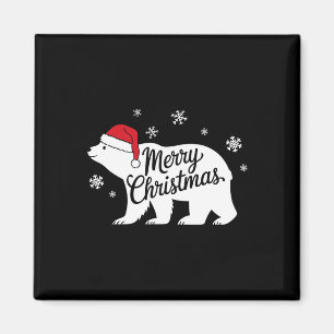 Eisbär Tierliebhaber Weihnachten Santa Hut Eisbär Magnet