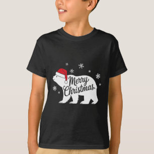Eisbär Tierliebhaber Weihnachten Santa Hut Eisbär T-Shirt