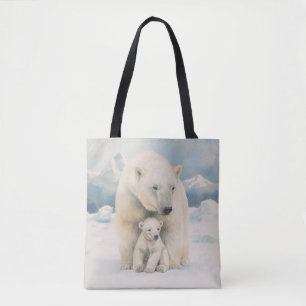 Eisbär und Jungtier Arktische Eleganz Tasche
