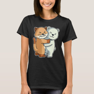 Eisbär und Katze Süße Tiere für Frauen Tier H T-Shirt