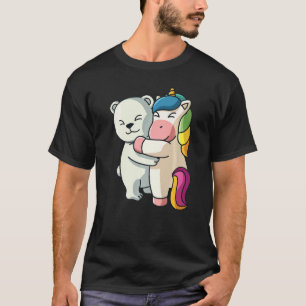 Eisbär und Süße Tier, die Frauen umarmt T-Shirt