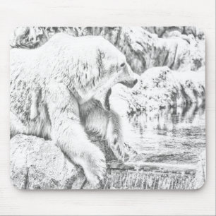 Eisbär und Wasser Mousepad