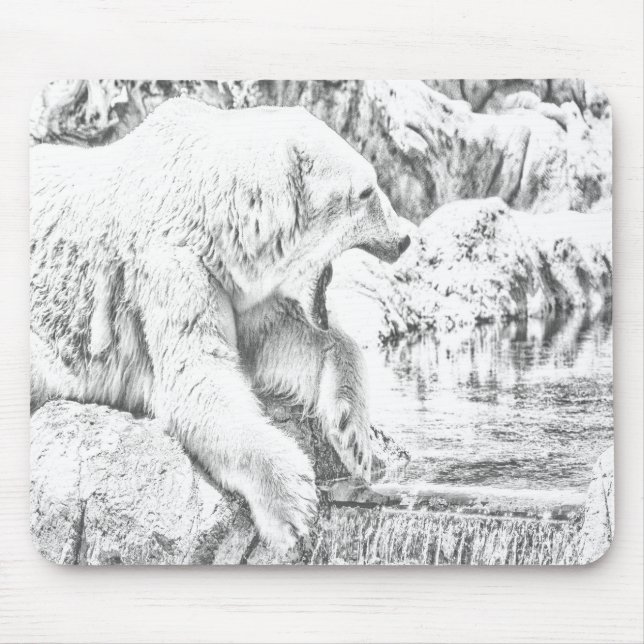 Eisbär und Wasser Mousepad (Vorne)