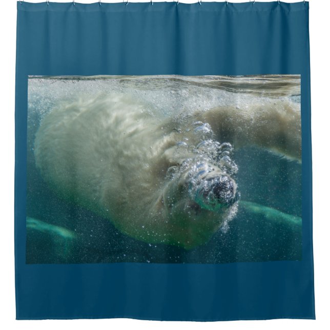 Eisbär unter Wasser Duschvorhang (Vorderseite)