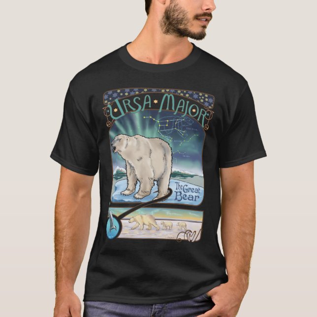Eisbär Ursa Major Konstellation T-Shirt (Vorderseite)