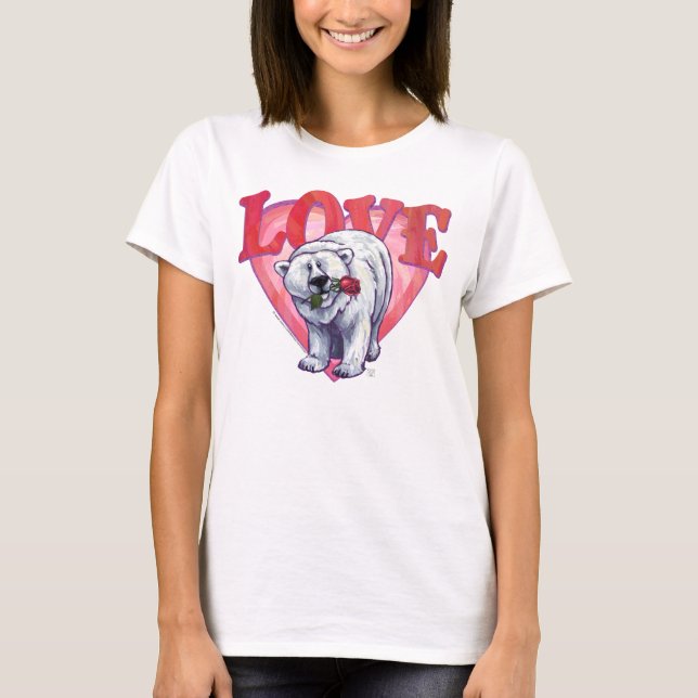 Eisbär-Valentinstag T-Shirt (Vorderseite)