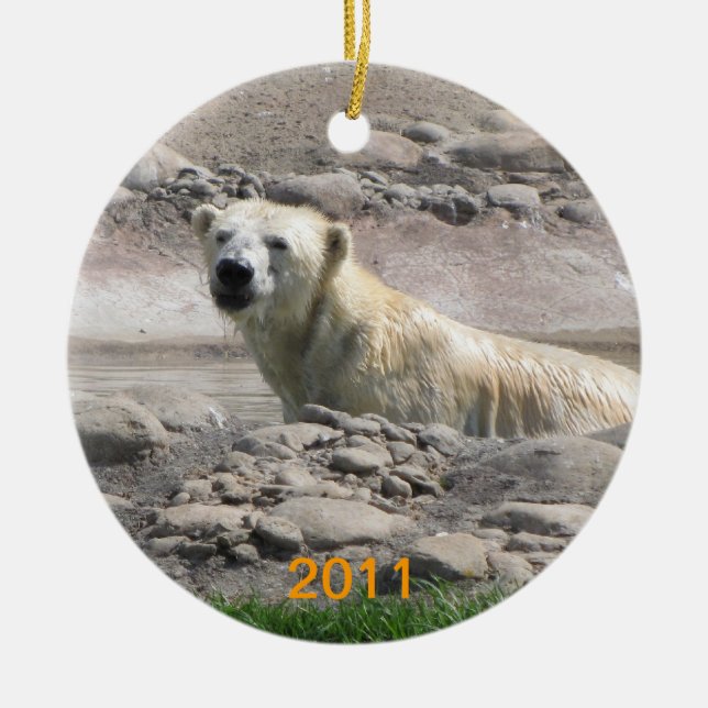 Eisbär-Verzierung Keramikornament (Vorne)