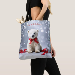 Eisbär-Weihnachts-Feiertags-Tasche Tasche