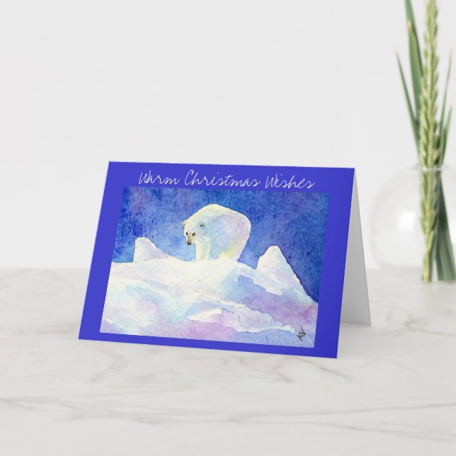 Eisbär-Weihnachtsgrußkarte Feiertagskarte (Vorderseite)