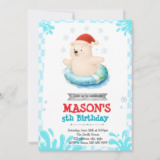 Eisbär Winterpool Party Einladung