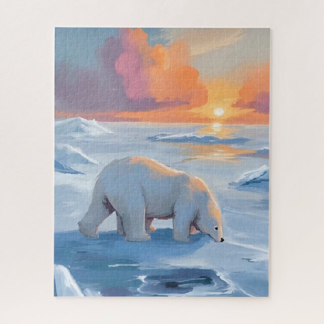 Eisbär Wintertiermalerei (Vertikal)