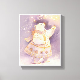 Eisbär Winterzauber | Whimsische Kinderzimmer-Kuns Leinwanddruck