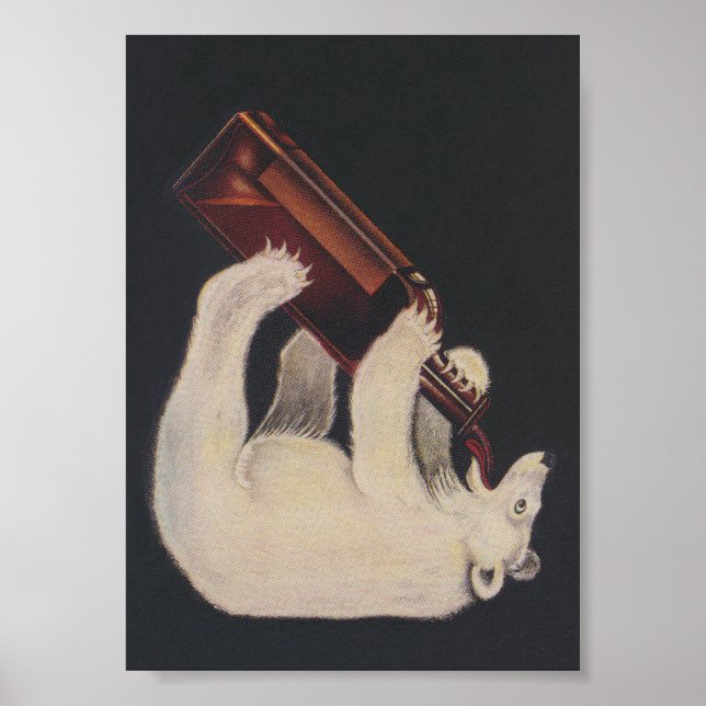 Eisbären aus einer Flasche trinken Poster (Vorne)