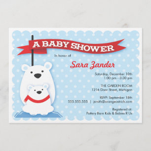 Eisbären  Einladungen zur Winter-Babydusche