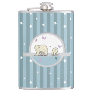 Eisbären - Eltern und Kind Flachmann