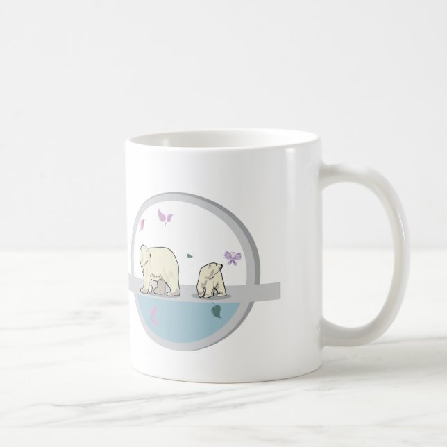 Eisbären - Eltern und Kind Kaffeetasse (Rechts)