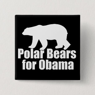 Eisbären für Obama Button
