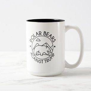 Eisbären gegen Trump Zweifarbige Tasse